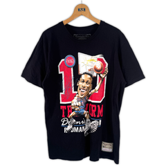 NBA デニス・ロッドマン Tシャツ 半袖 MITCHELL& NESS L ブラック バスケ 選手 ミッチェル&ネス サインプリント入り メンズ レディース 古着 大きいサイズ 大きめ