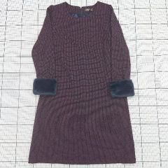 ◇ ⊆ TIACLASSE ティアクラッセ シンプル 長袖 膝丈 バックジップワンピ サイズ11 レッド系 レディース E 【1508200032627】