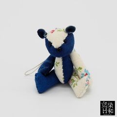 藍染テディベアストラップ