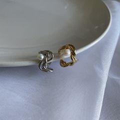 イヤーカフ 片耳用 パール パールイヤカフ シンプル イヤーカフス イヤリング ノンホールピアス 真鍮 プラスチックパール オフィス 結婚式 入学式 レディース ニュアンス 韓国アクセサリー 338p シースキー【seasukii】