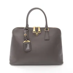 プラダ PRADA ハンドバッグ SAFFIANO LUX BL0812 チャコールグレー サフィアーノレザー ハンドバッグ レディース Used A