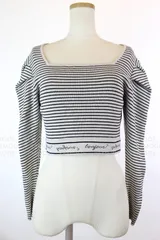 SNIDEL｜ヘムロゴインターシャクロップニット