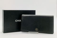 CHANEL シャネル 長財布 ココボタン 二つ折り財布 ブラック レザー 60BS190