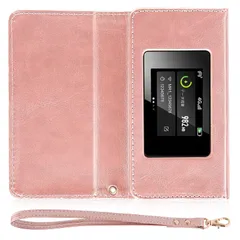 【人気商品】MR1専用 モバイルルーター ケース カバー あり フリップタイプ 【リチャージWiFi】 マグネット式 全面保護 耐衝撃 放熱性(ブラック) (Rose gold)