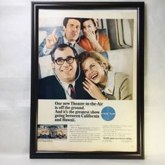 『 パンナム航空 』ビンテージ広告　60年代　フレーム付ポスター　当時物