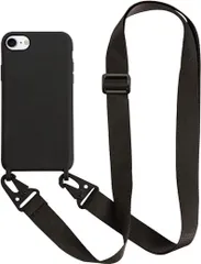 UnnFiko For iPhone 8 ケース ネックストラップ For iPhone SE 3/2 用スマホケース 蛍光色 シリコン アイフォン iPhone 7 ケース シンプル ソフトiPhone SE 第3/第2世代 保護カバー 携帯ストラップ 紐付