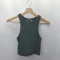 ◇ ⊂Φ ZARA ザラ ショート丈 リブ ノースリーブ タンクトップ サイズM ブラック レディース E  【1412090063084】