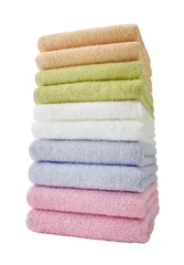 Kosugizen 泉州タオル フェイスタオル 国産徳用カラー 和・なごみ 5色各2枚入 33×83㎝ 乾きやすい 薄手タイプ 10枚セット K-2016-10