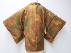 【一輝堂】【着物】羽織　花文　羽織り紐付き　身丈約76.5cm　裄丈約63.5cm　25z03-1426