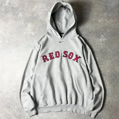 00s NIKE MLB レッドソックス センター スウォッシュ 刺繍 スウェット フード パーカー L / 00年代 ナイキ トレーナー オフィシャル