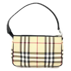 ◆◆BURBERRY LONDON バーバリーロンドン ハンドポーチ　PVC　ノバチェック　ベージュ ベージュ バーバリーロンドンのサムネイル