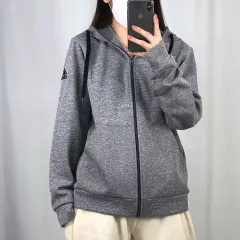 adidas(アディダス) グレー トレーニング ジップアップパーカー フード付き 95 250114
