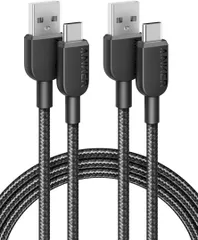 【2本セット】Anker 310 高耐久ナイロン USB-C & USB-A ケーブル USB 2.0 フルスピード充電 iPhone 16 Galaxy LG Android各種対応 (1.8m 2本セット)