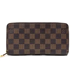 ルイヴィトン N60015 ダミエ ジッピーウォレット 長財布 ロングウォレット long wallet ラウンドファスナー エベヌ ブラウン 茶 brown ゴールド レザー 本革 CA2009 LOUIS VUITTON