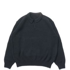 crepuscule クレプスキュール M-G Skipper L/S エムジー スキッパー ロングスリーブ ウール ニット BLACK 新品