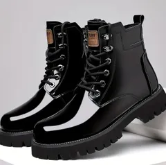 バイクブーツ ブーツ 革 靴 おしゃれ ファッション メンズ エナメル 厚底 サイドジップ エンジニアブーツ ワークブーツ レースアップブーツ ショートブーツ ビジネスブーツ カジュアル 紳士靴 革靴 冬靴 走れる 通勒通学 オフィス バイク アウトドア 秋冬