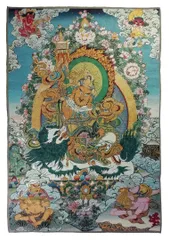 タンカ】 チベット仏教のタペストリー （ストーン ペイント） - www 