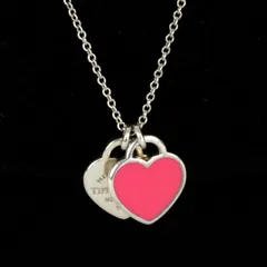 美品『USED』 シルバー925 TIFFANY&Co. リターントゥ ダブルハート ネックレス