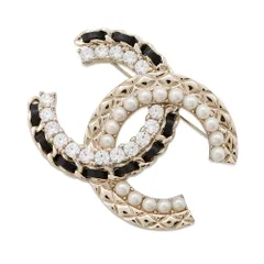 シャネル ブローチ ココマーク チェーンモチーフ フェイクパール ラインストーン B22 B AB8609 CHANEL アクセサリー