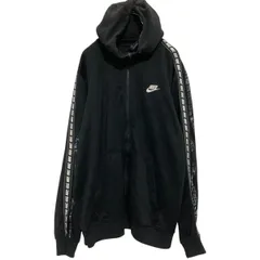 NIKE ジップアップ ジャージ パーカー L ブラック ナイキ 袖ロゴライン 古着卸 アメリカ仕入 a611-6851