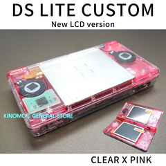 DS LITE CUSTOM CLEAR X PINK NEW LCD Ver