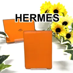 エルメス　HERMES　アジェンダGM　手帳カバー　レザー　オレンジ　□J刻印