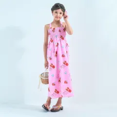 キッズ 子供 2way 浴衣 ワンピース 帯付き ピンク イチゴ 100〜150cm 10w-10