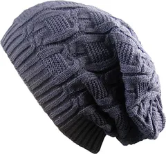 IZUMIYA 母の日 ニット帽 ふんわり あったか ニットキャップ 防寒 保温 帽子 レディース メンズ カジュアル ワッチキャップ 濃グレー( ダークグレー,  Free Size)