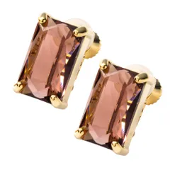 【ワイン×イヤリング】[Cream dot. クリームドット公式] イヤリング レディース  金属アレルギー ニッケルフリー ネジ式 大粒ビジュー ガラス 多面カット スクエア スタッド メタル 大人 華やか 