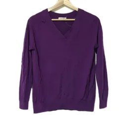 PLS+T(PLST)(プラステ) 長袖セーター サイズM レディース - パープル Vネック