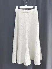 ◇ Θ NATURAL BEAUTY BASIC バックジップ ロング丈 フレア スカート サイズS ライトベージュ レディース E  【1503040002465】