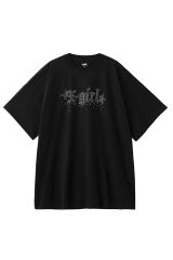 X-girl エックスガール 105252041009 RHINESTONE STARDUST LOGO S/S TEE DRESS Tシャツワンピース BLACK 正規通販 レディース