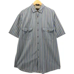 古着 エディーバウアー Eddie Bauer 半袖 コットン ストライプシャツ メンズL相当/eaa549774