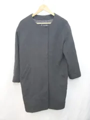 ◇ Sonny Label サニーレーベル URBAN RESEARCH ノーカラー ウール混 長袖 コート サイズ38 ブラック レディース P  【1405090007615】