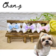 プリンセスリボン／　犬　犬用リボン　リボン　バレッタ　ヘアアクセサリー　トリミング　　トップノット　ベビー　キッズ　Chan.g. チャンジー
