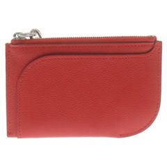 HERMES (エルメス) ストラップPM カードケース レッド Z刻印 シルバー金具