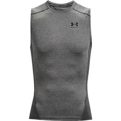 【新品】UNDER　ARMOUR（アンダー アーマー）UAヒートギアアーマー コンプレッション スリーブレス シャツ メンズ トレーニング　　カーボンヘザー×ブラック　1361522-090
