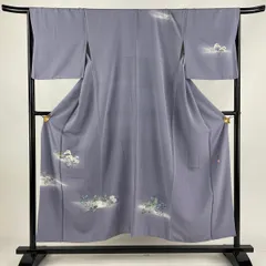 牛首紬 本加賀友禅 付下げ 鶴見保次 さが美誂え 裄71 着物 RK-4574 鶴見保次 付下げ 袷 Mサイズ さが美 落款有 蟹の柄 紺色 和装