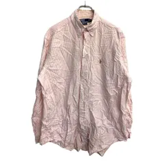 POLO RALPH LAUREN 長袖 ストライプシャツ Lサイズ ポロラルフローレン ピンク コットン 古着卸 アメリカ仕入 t2411-3726