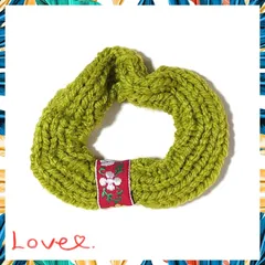 ハンドメイド 【シュシュ】 No.63　毛糸 ニット オリーブグリーン