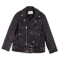 美品 ビューティフルピープル beautiful people ジャケット レザージャケット ダブルライダース シープスキン アウター レディース 130(XS相当) ブラック