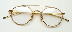 【ダブルブリッジの美しいボストンシェイプのメガネフレーム】THOM BROWNE（トムブラウン）　UEO101A-710-49（rose gold）