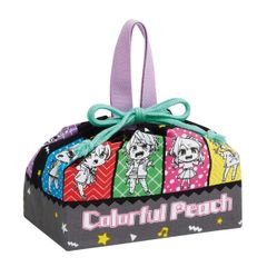 弁当袋 ランチ巾着 カラフルピーチ25 （ カラピチ お弁当袋 給食袋 巾着袋 ランチバッグ 子供 お弁当箱 日本製 弁当箱 弁当 給食 袋 弁当巾着 マチ 小物入れ 幼稚園 保育園 キッズ ）