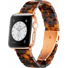 [Daturus] apple watch バンド樹脂ベルト 42/44/45/49mm アップルウォッチ (べっ甲)