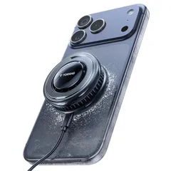 TORRAS Ostand PolarCircle 【画期的・瞬間冷却】マグセーフ充電器 Qi2認証 急速充電 ペルティエ素子 ワイヤレス充電器 ファン搭載 静音 360°回転スタンド スマホ熱対策 タイプc 折りたたみ式 置くだけ iPhone17/16 0