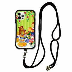 [iPhone16 Pro] iPhoneSE 第3世代 / 第2世代 スマホショルダー付 i-coronケース iPhone15 iPhone14 iPhone13 12 11 スマホケース カバー 肩掛け 斜め掛け アニマル柄 クマとパーティー ワイン