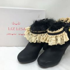 保留◆LIZLISA リズリサ ファーショートブーツ 黒 レース Lサイズ◆17535のサムネイル