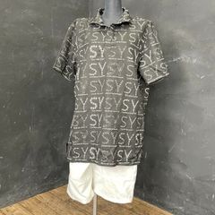 SY32 Skipper Graphic Short Sleeve Shirt (SYG-22SP005) in Black with White Shorts (XL) for Men's Golf Wear Set (Spring/Summer) SWEET YEARS / 301053
