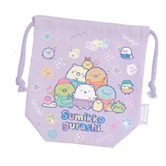 在庫処分 すみっコぐらし ゴーゴースクール きんちゃく（M） 巾着袋 CA48101 サンエックス 2023年11月 女の子 小学生 かわいい すみっこぐらし ランチ お弁当 コップ袋 [re]