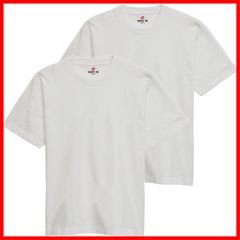 【在庫限定】[Hanes] ビーフィー Tシャツ 半袖 丸首 2枚組 綿100% 丸胴仕様 タグレス仕様 2P H5180-2 メンズ
